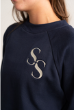 Navy Cropped Crew Sweatshirt